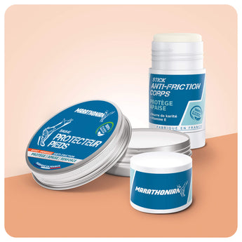 Pack protection: contient un baume protecteur pieds 25g et un stick anti-friction